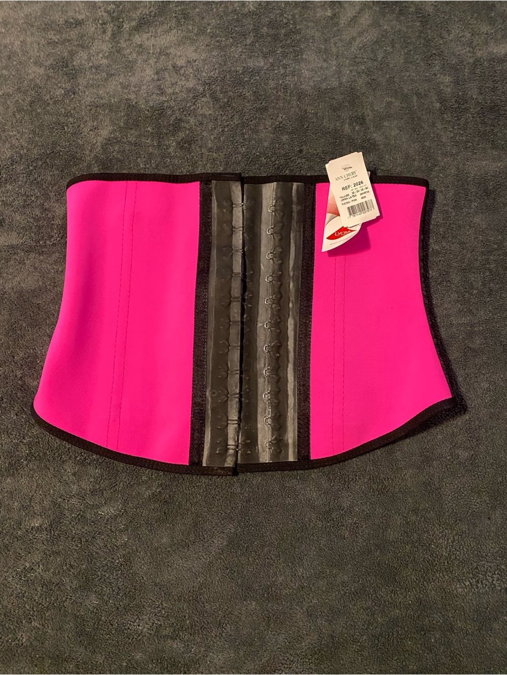 Ann Chery Hot Pink Waist Trainer Corset Belt with Black Trim